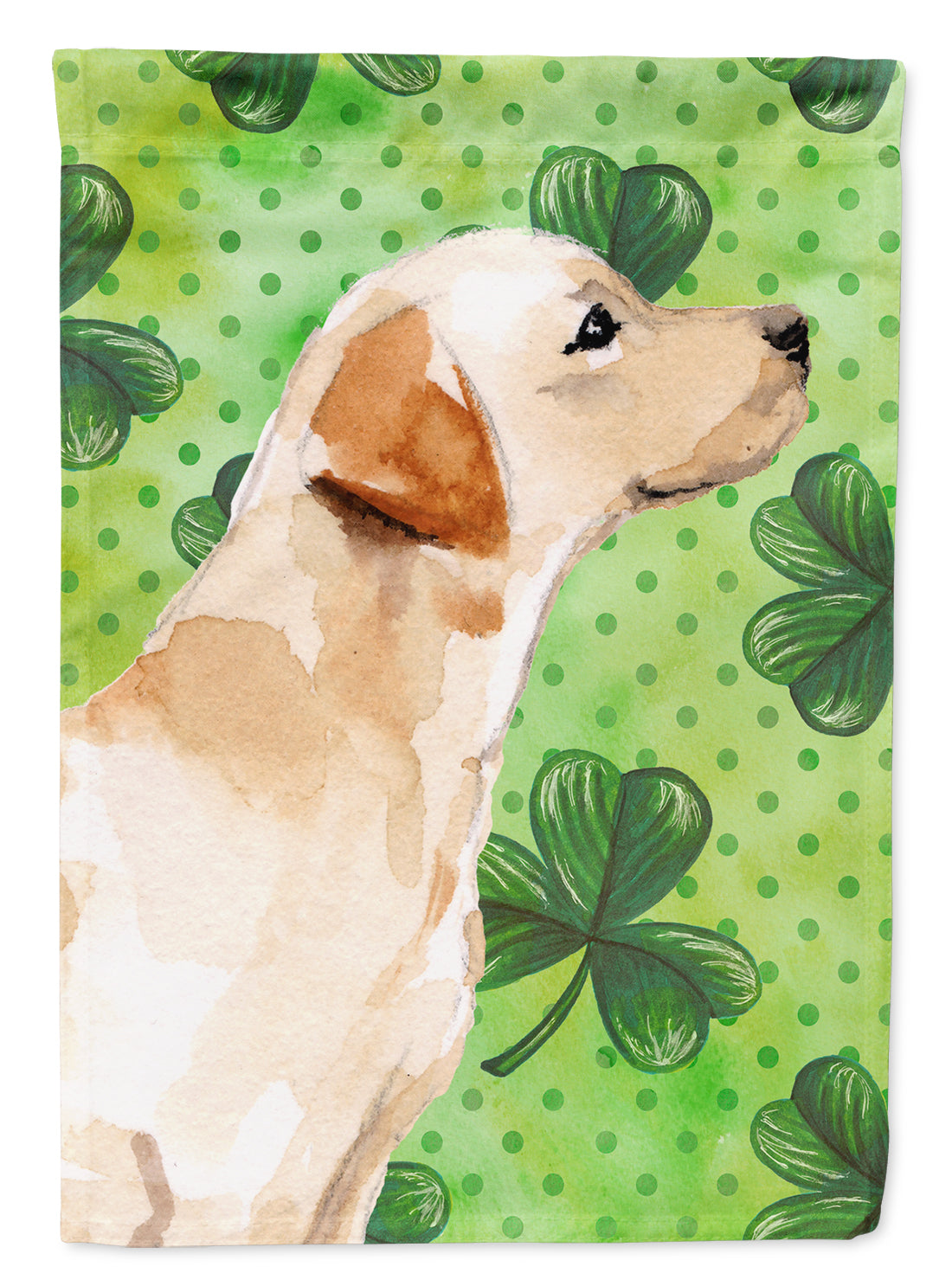 Yellow Labrador #2 St. Patrick&#39;s Flag Canvas House Size BB9563CHF  the-store.com.