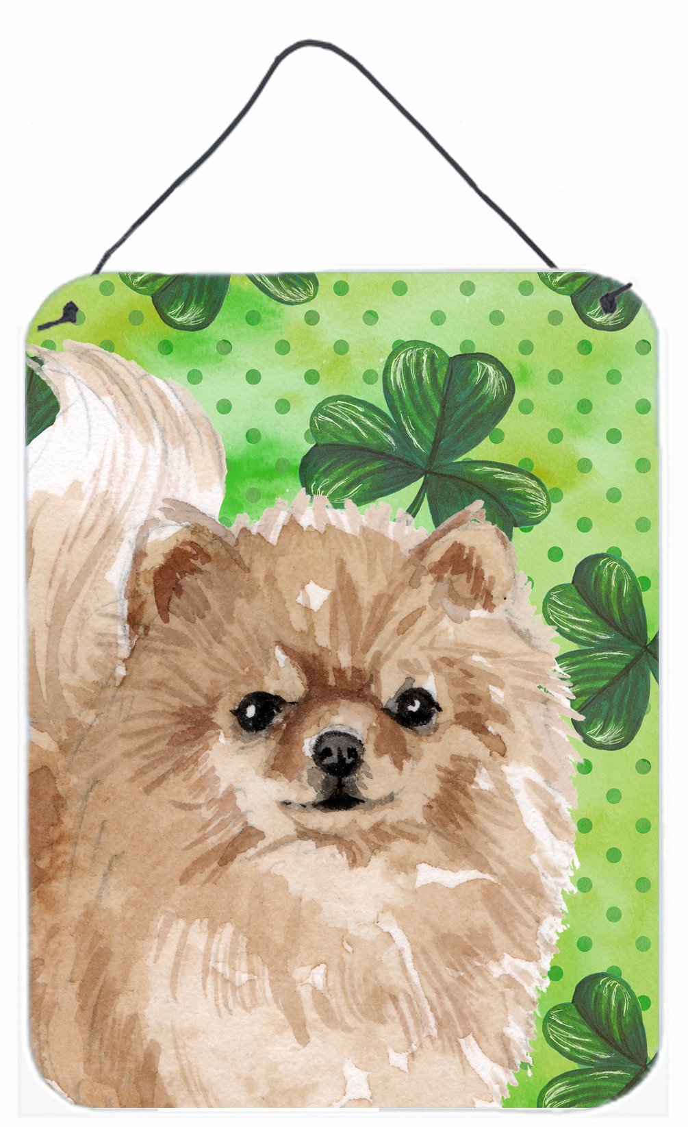 Pomeranian St. Patrick&#39;s Wall or Door Hanging Prints BB9565DS1216 by Caroline&#39;s Treasures