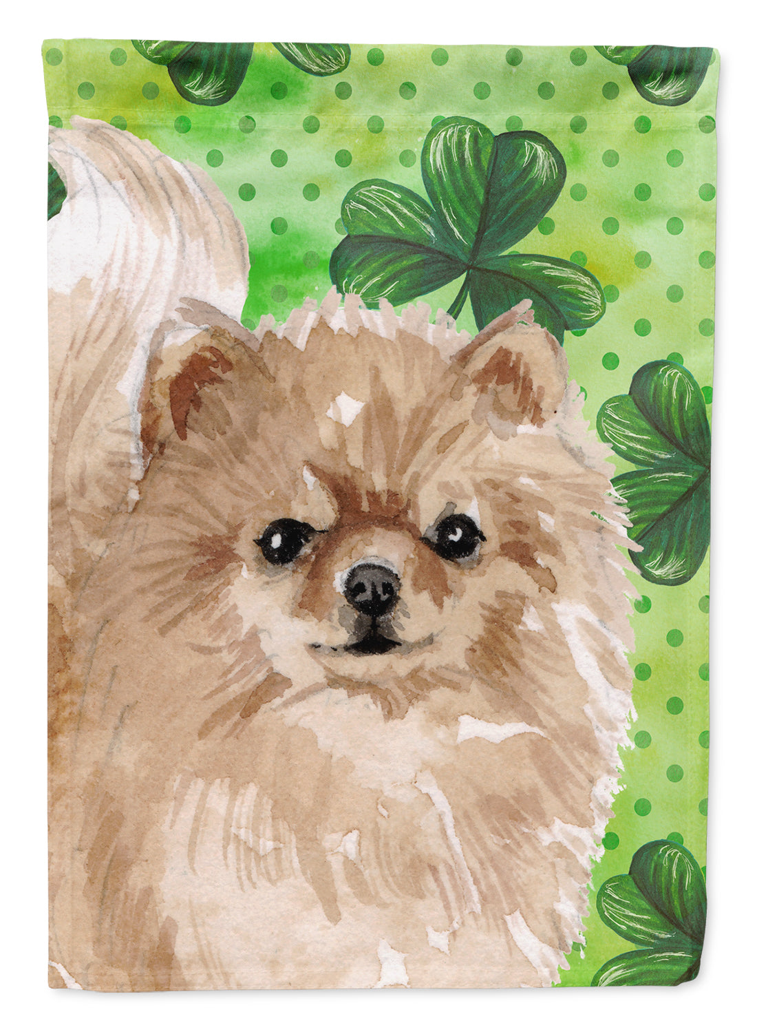 Pomeranian St. Patrick&#39;s Flag Garden Size BB9565GF  the-store.com.