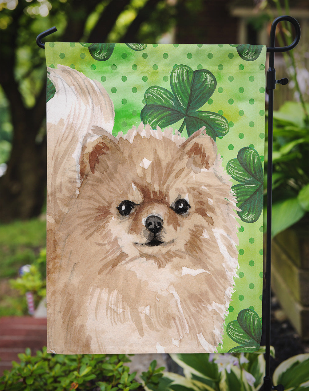 Pomeranian St. Patrick's Flag Garden Size BB9565GF  the-store.com.