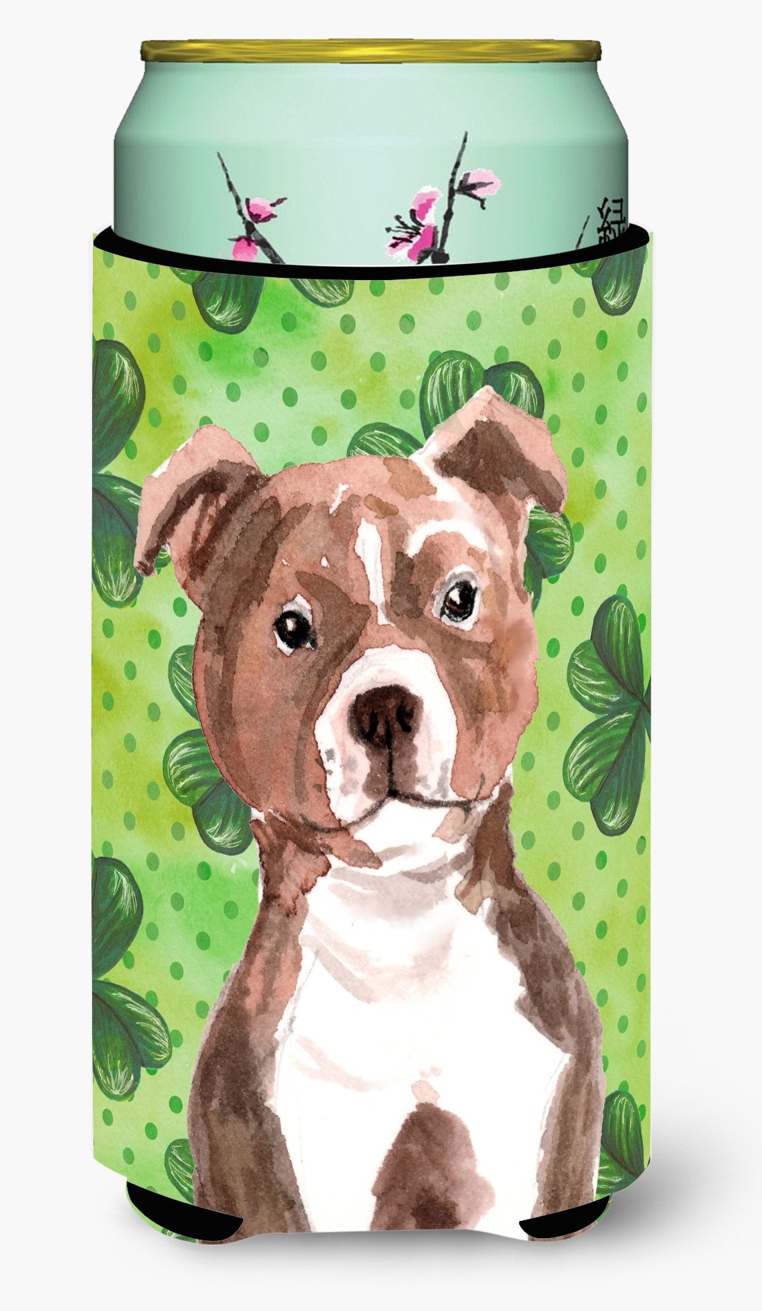 Red Staffie Bull Terrier St. Patrick's Tall Boy Beverage Insulator Hugger BB9567TBC by Caroline's Treasures