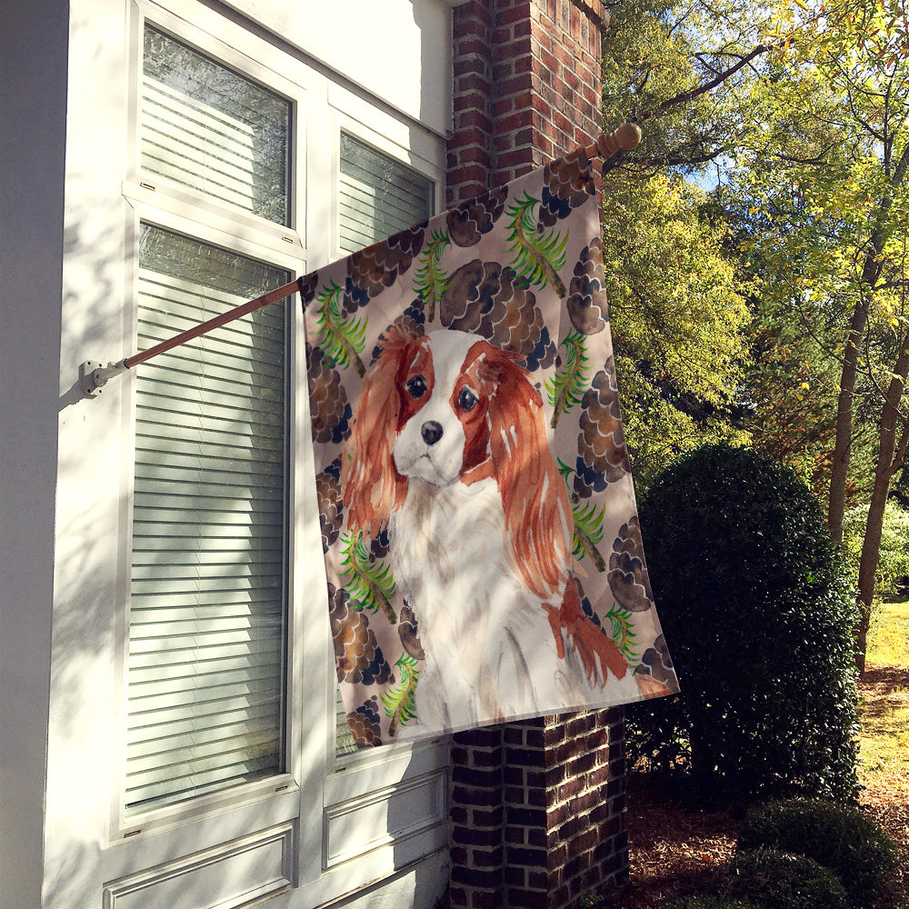 Blenheim Cavalier Spaniel Pine Cones Flag Canvas House Size BB9568CHF  the-store.com.