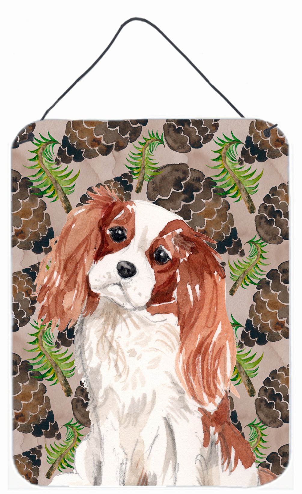 Blenheim Cavalier Spaniel Pine Cones Wall or Door Hanging Prints BB9568DS1216 by Caroline's Treasures