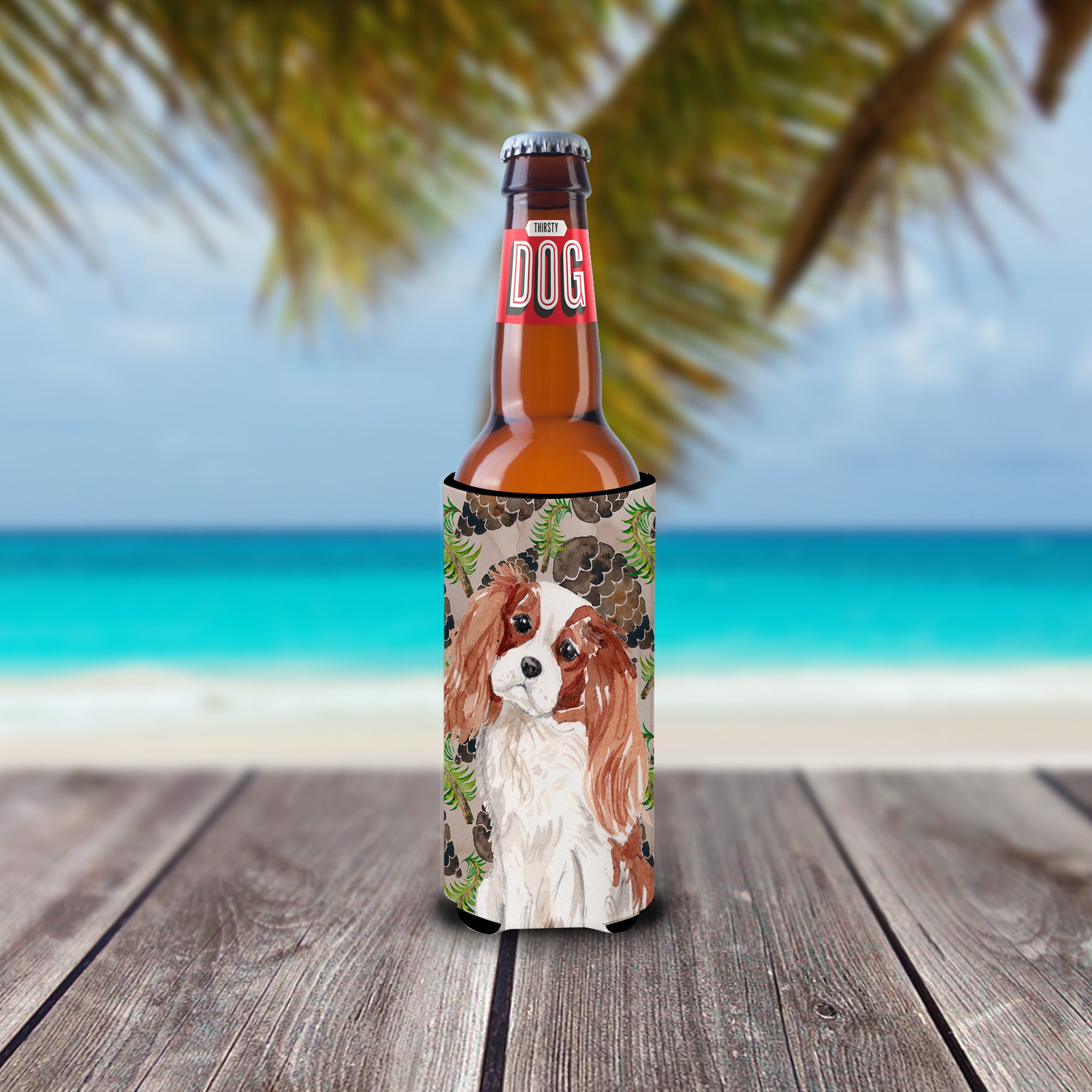 Blenheim Cavalier Spaniel Pine Cones  Ultra Hugger for slim cans BB9568MUK  the-store.com.