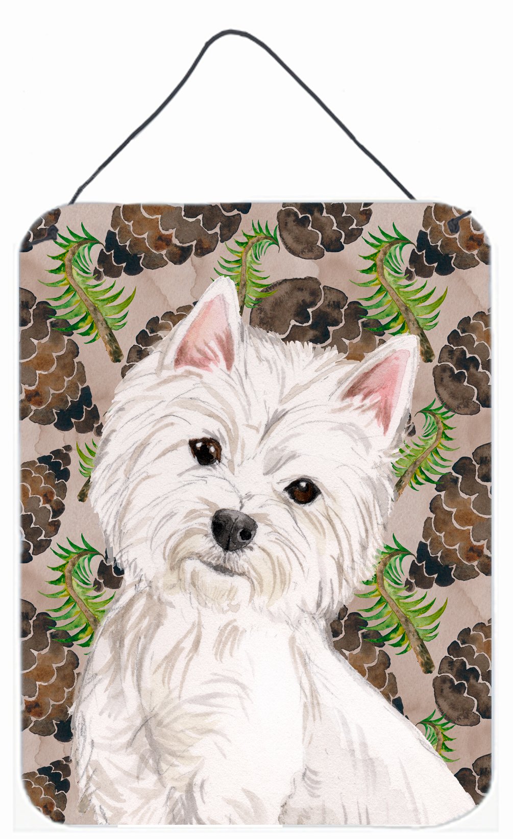 Westie Pine Cones Wall or Door Hanging Prints BB9569DS1216 by Caroline's Treasures