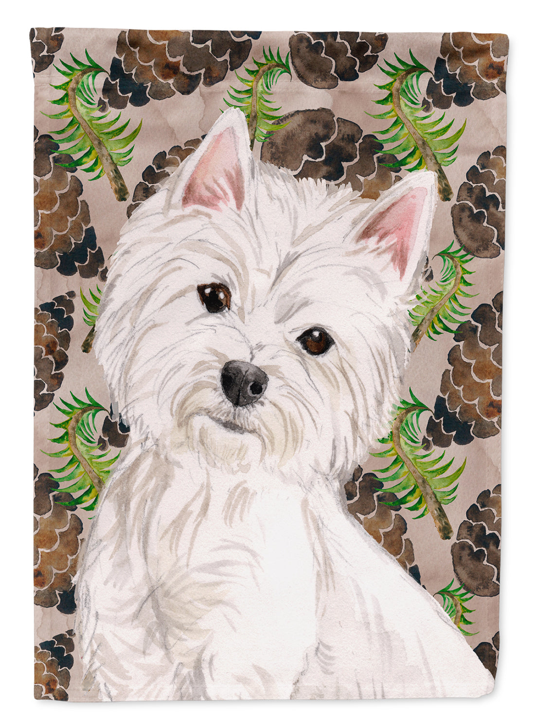 Westie Pine Cones Flag Garden Size BB9569GF  the-store.com.