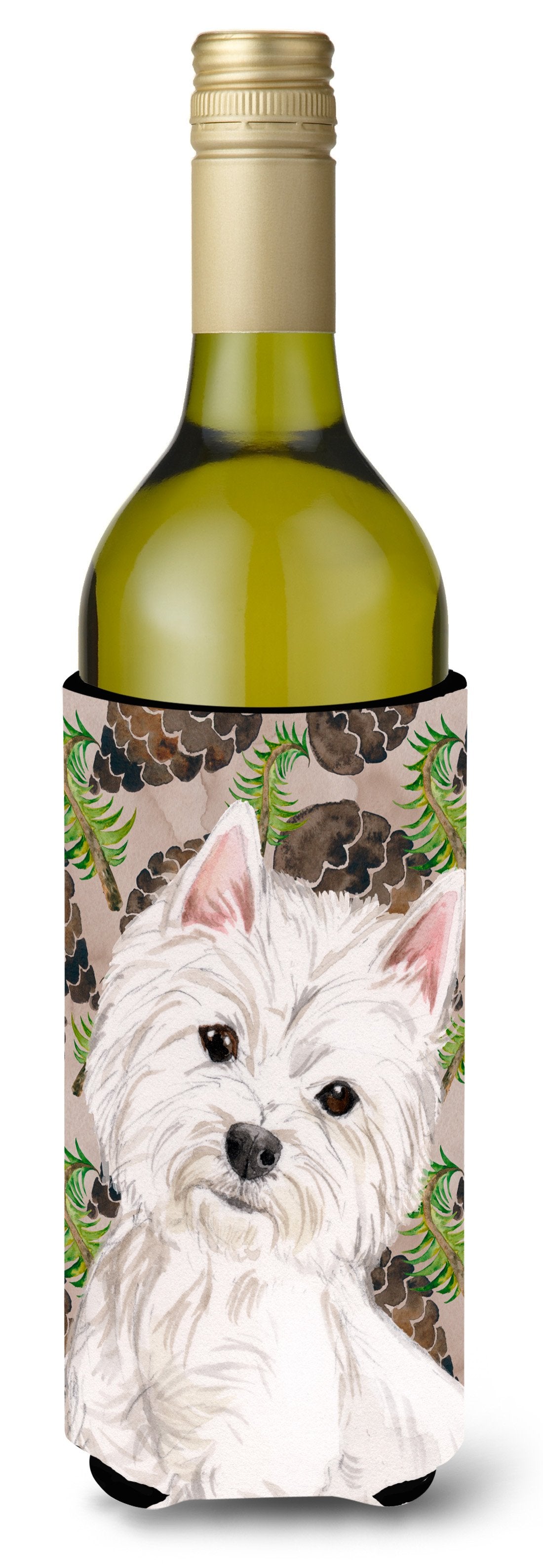 Westie Pine Cones Wine Bottle Beverge Insulator Hugger BB9569LITERK by Caroline's Treasures