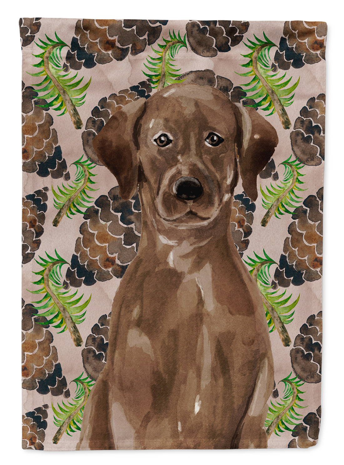 Chocolate Labrador Pine Cones Flag Garden Size BB9575GF  the-store.com.