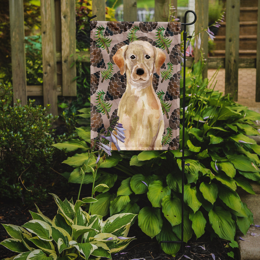 Yellow Labrador Pine Cones Flag Garden Size BB9576GF  the-store.com.