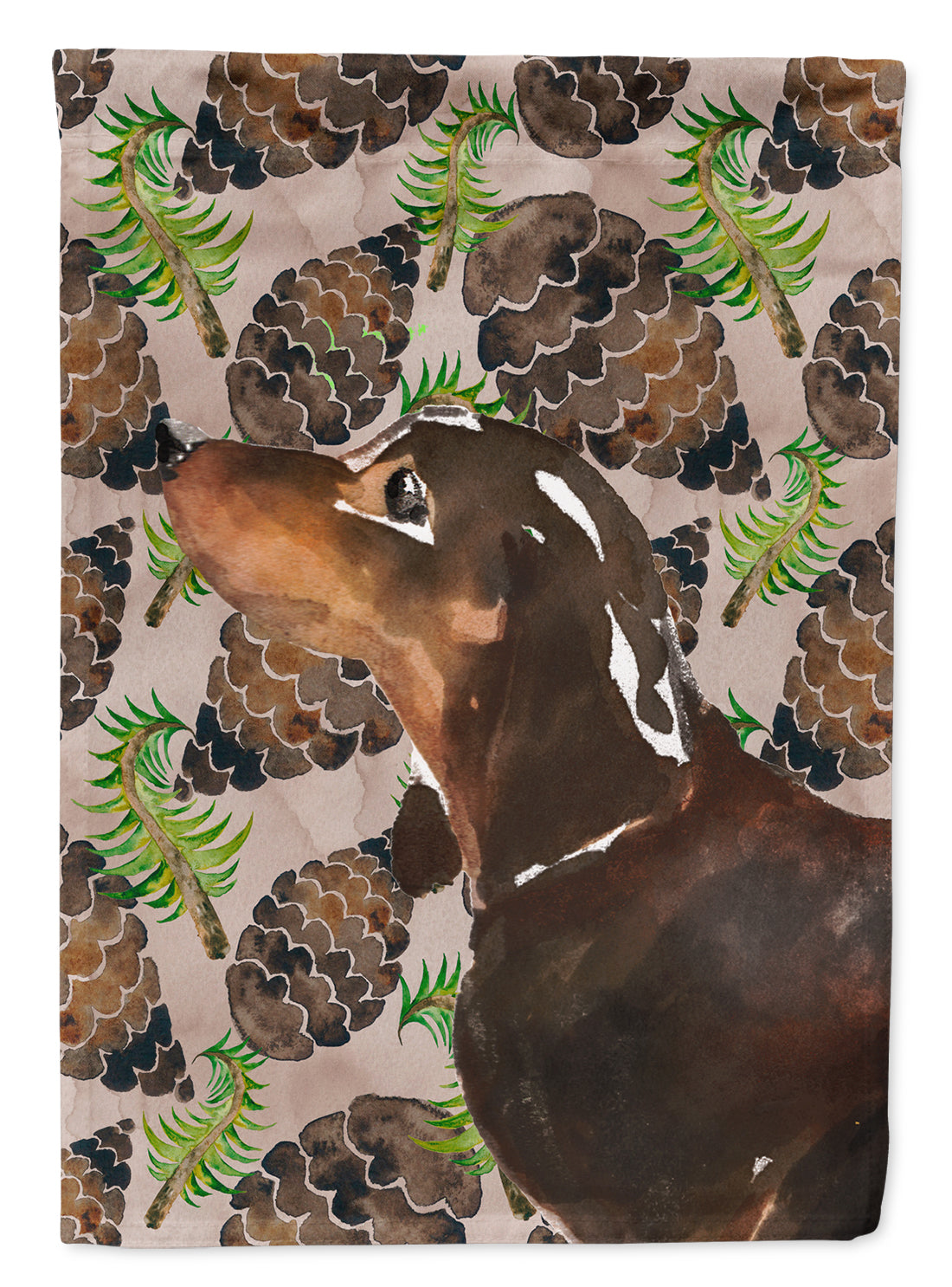 Black and Tan Dachshund Pine Cones Flag Garden Size BB9580GF  the-store.com.