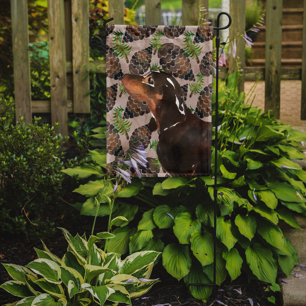 Black and Tan Dachshund Pine Cones Flag Garden Size BB9580GF  the-store.com.