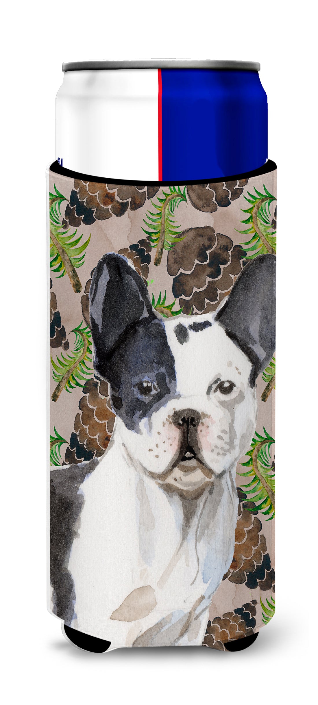 Black White French Bulldog Pine Cones  Ultra Hugger for slim cans BB9582MUK  the-store.com.