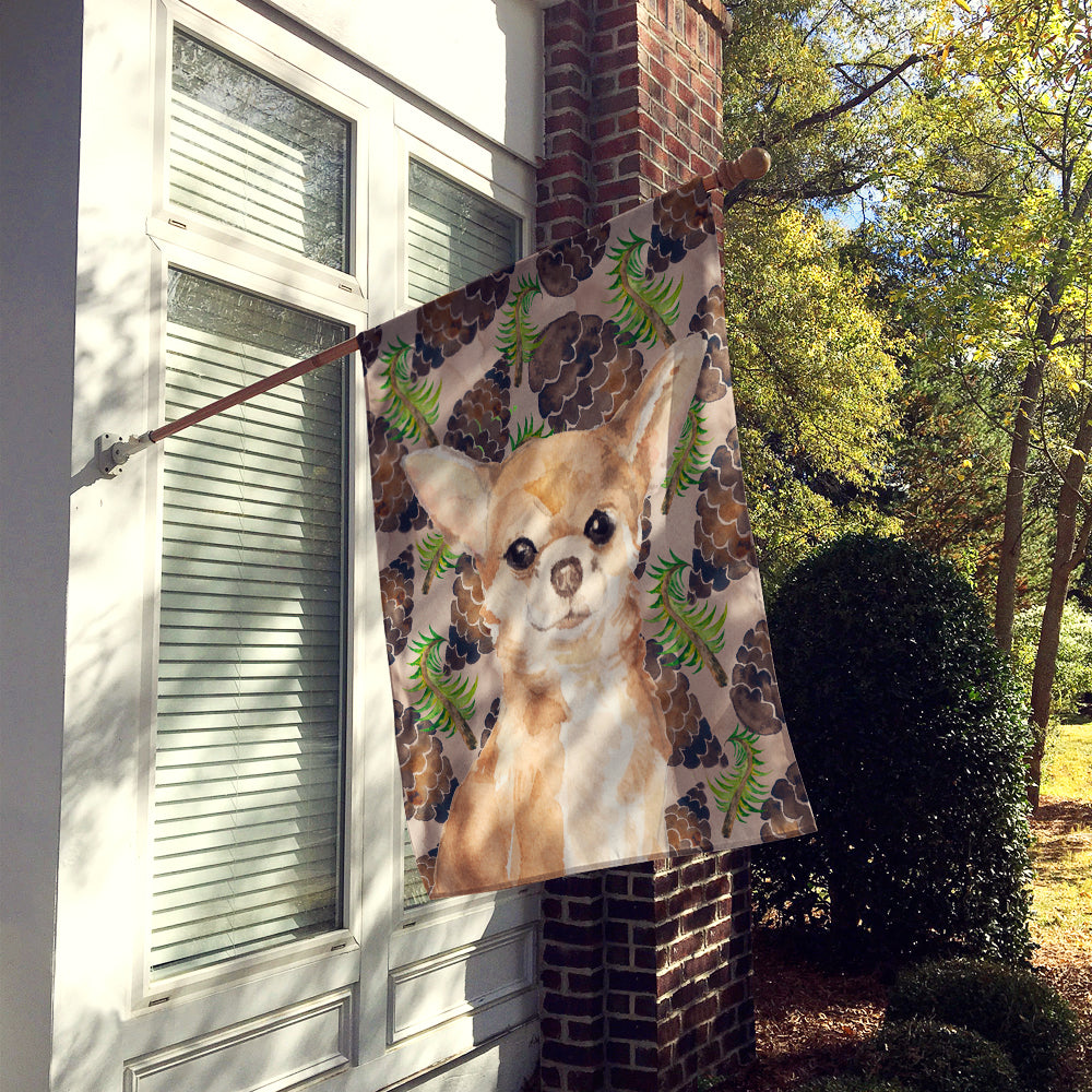 Chihuahua Pine Cones Flag Canvas House Size BB9586CHF  the-store.com.