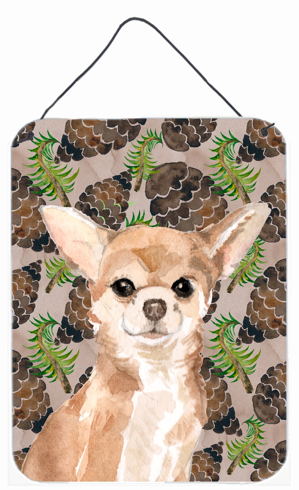 Chihuahua Pine Cones Wall or Door Hanging Prints BB9586DS1216 by Caroline&#39;s Treasures