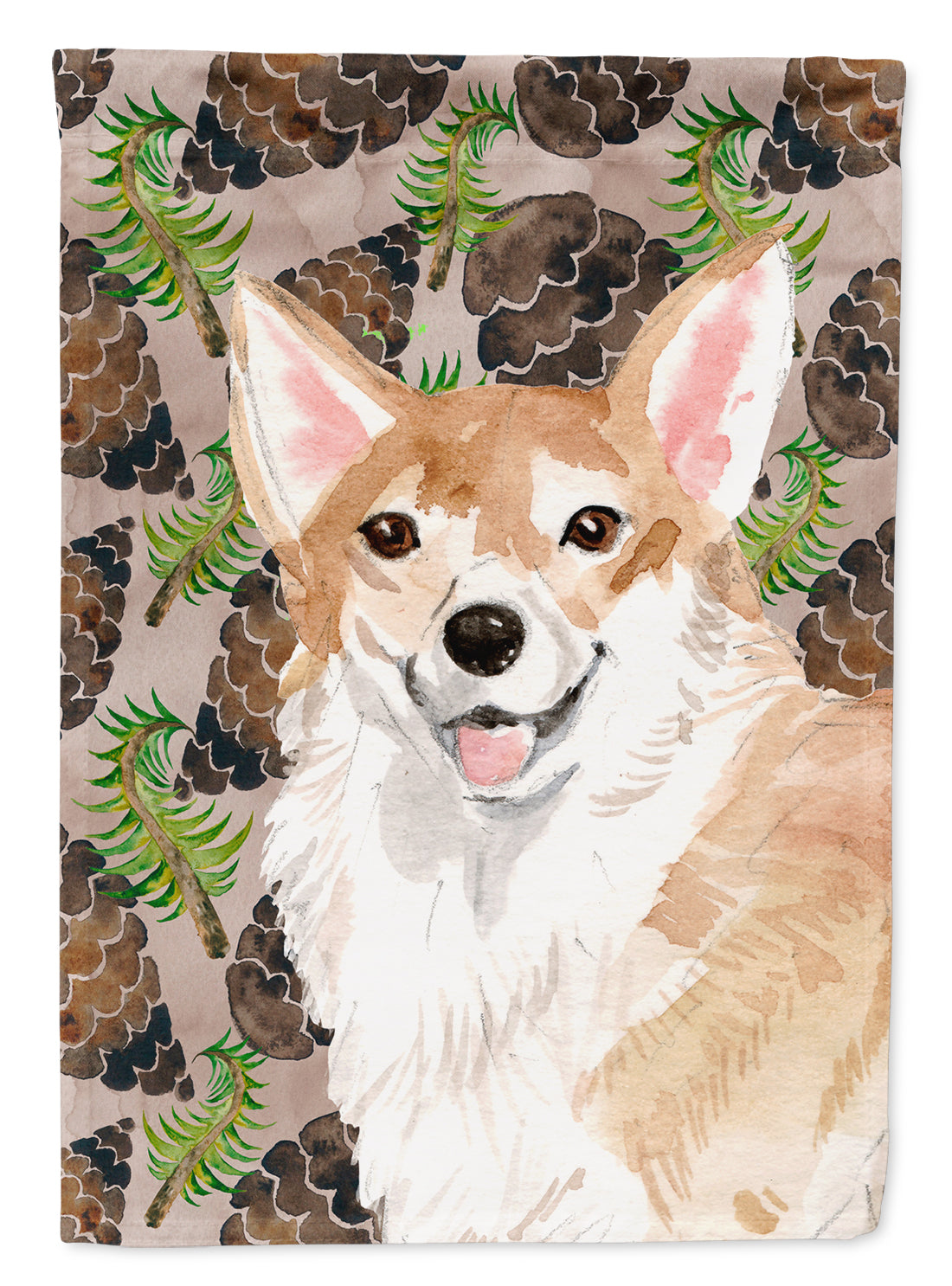 Corgi Pine Cones Flag Canvas House Size BB9589CHF  the-store.com.