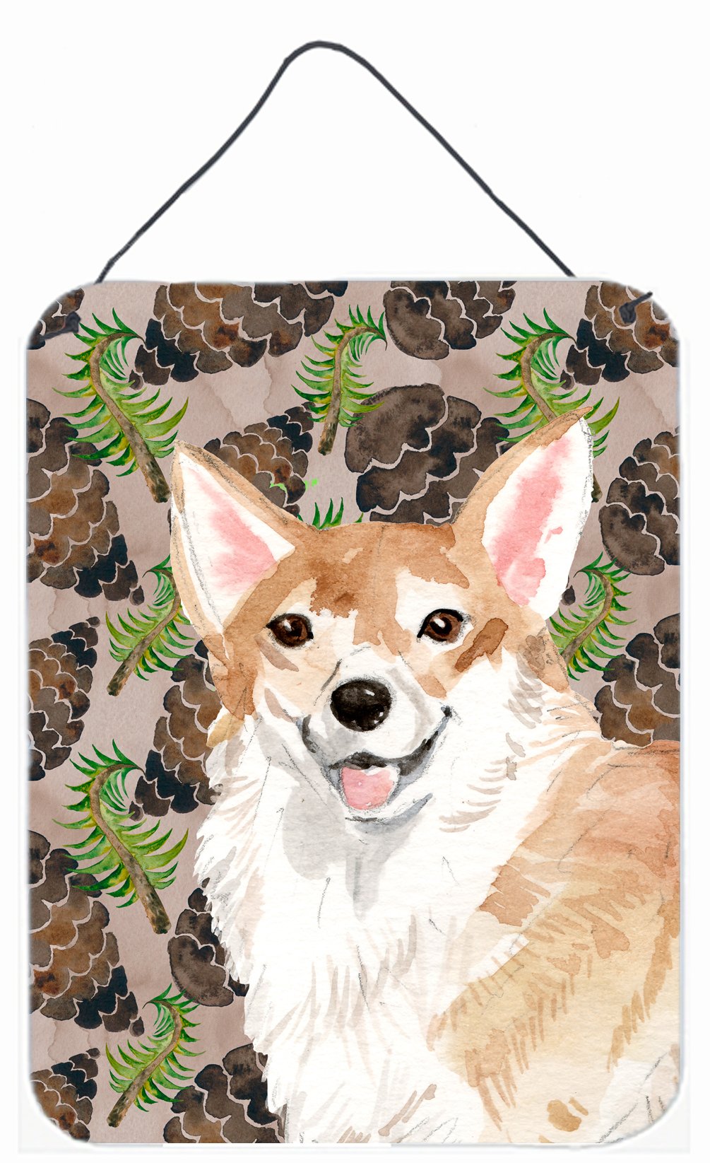 Corgi Pine Cones Wall or Door Hanging Prints BB9589DS1216 by Caroline's Treasures