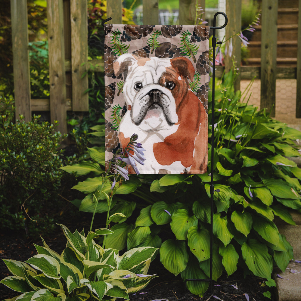 English Bulldog Pine Cones Flag Garden Size BB9591GF  the-store.com.