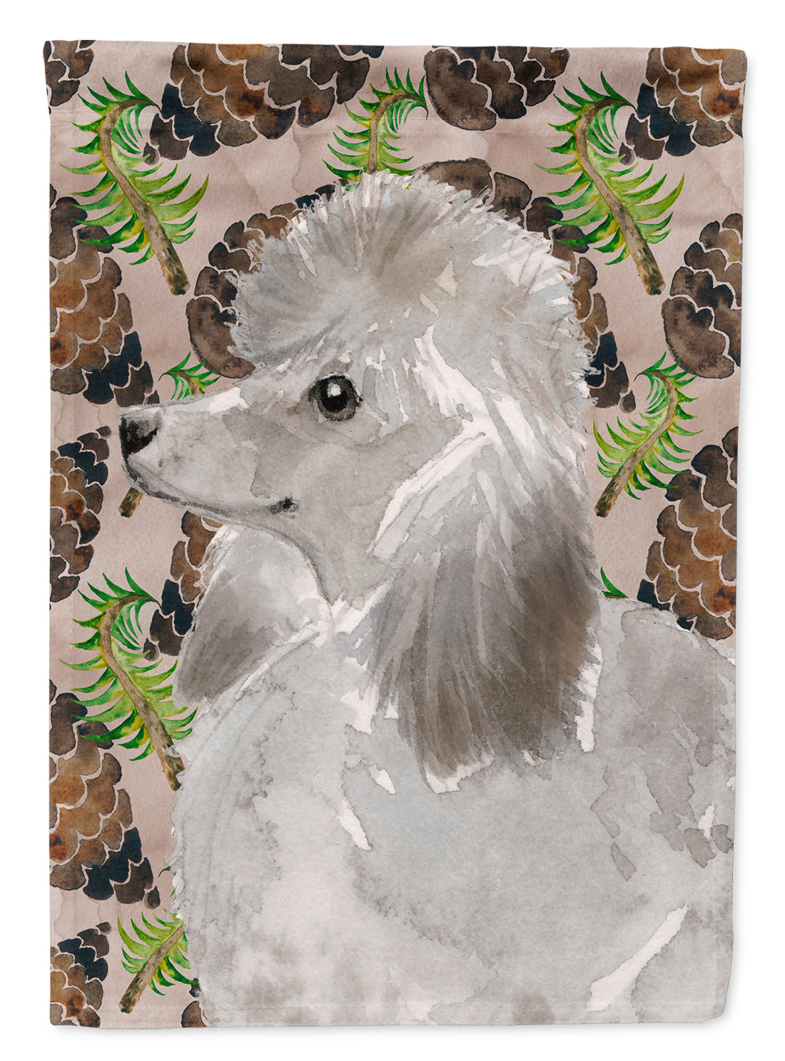 Grey Standard Poodle Pine Cones Flag Garden Size BB9595GF  the-store.com.