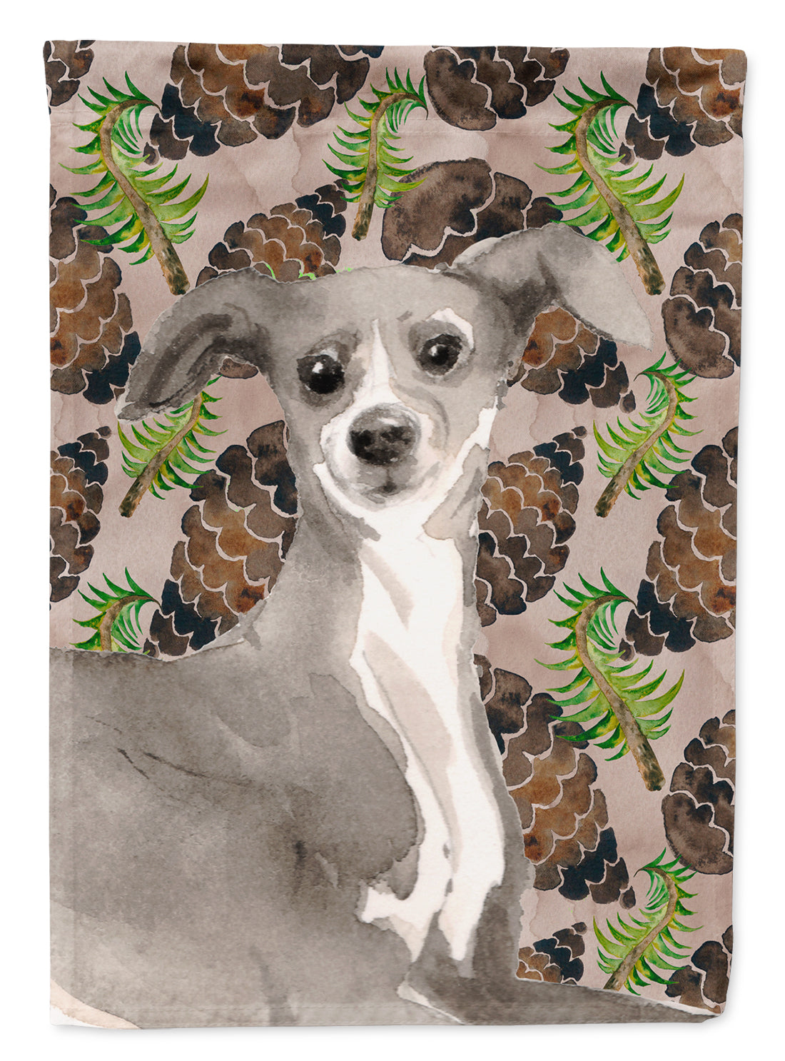 Italian Greyhound Pine Cones Flag Garden Size BB9597GF  the-store.com.