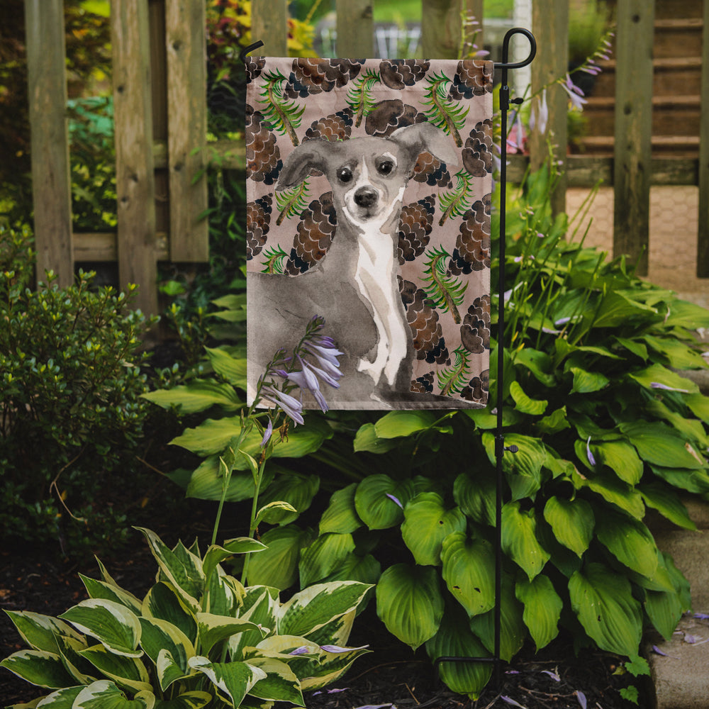 Italian Greyhound Pine Cones Flag Garden Size BB9597GF  the-store.com.