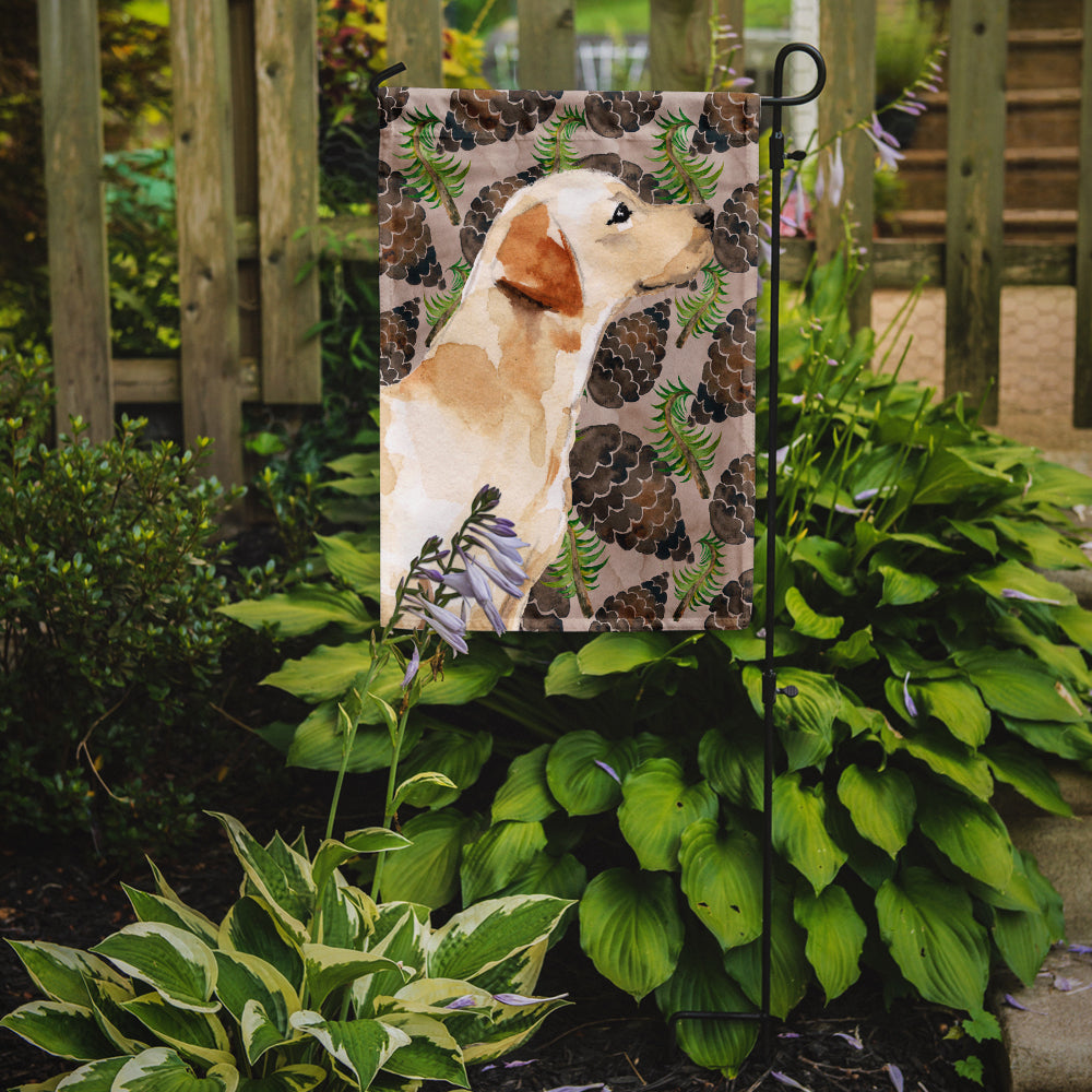 Yellow Labrador #2 Pine Cones Flag Garden Size BB9598GF  the-store.com.