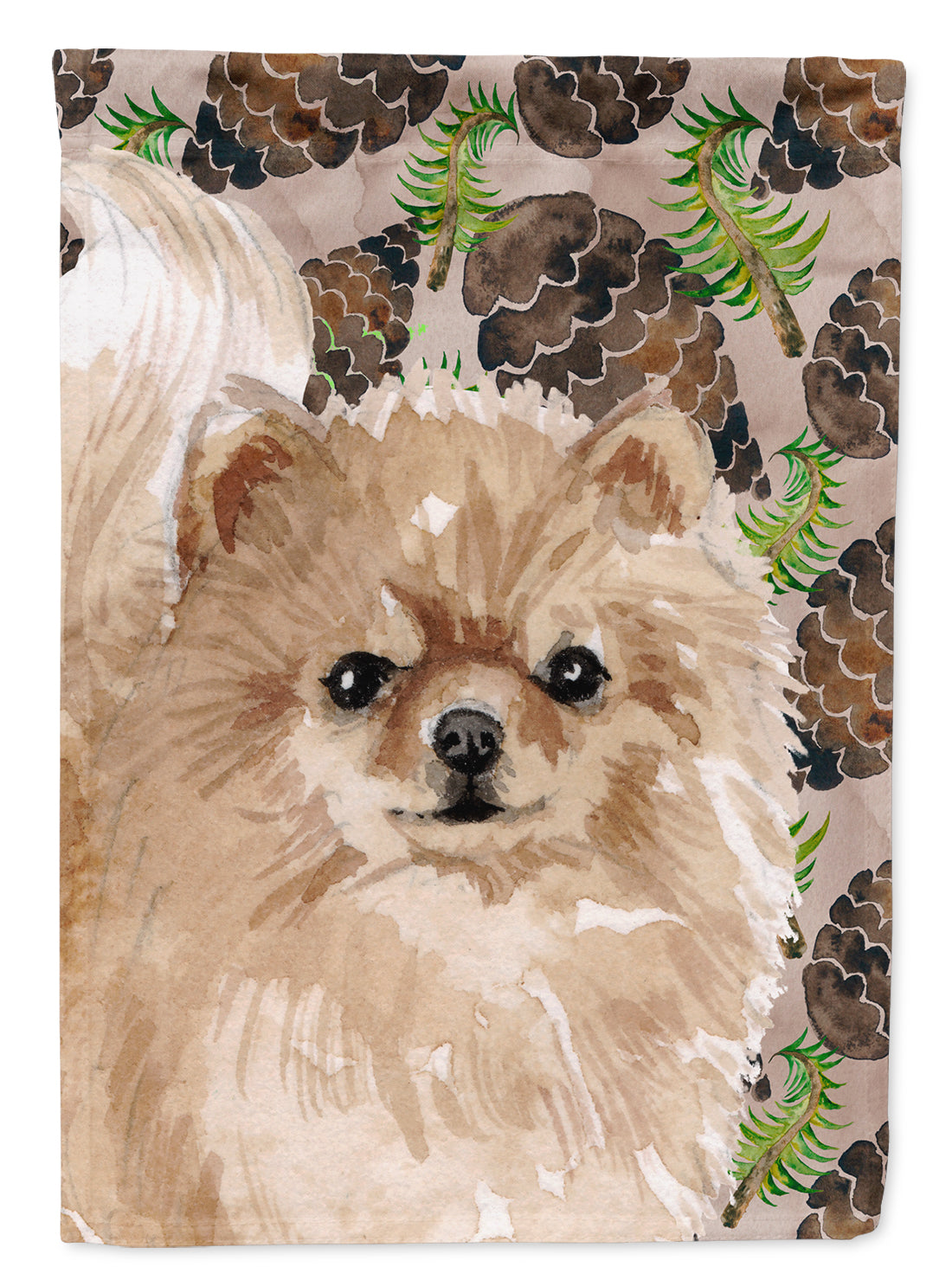 Pomeranian Pine Cones Flag Canvas House Size BB9600CHF  the-store.com.