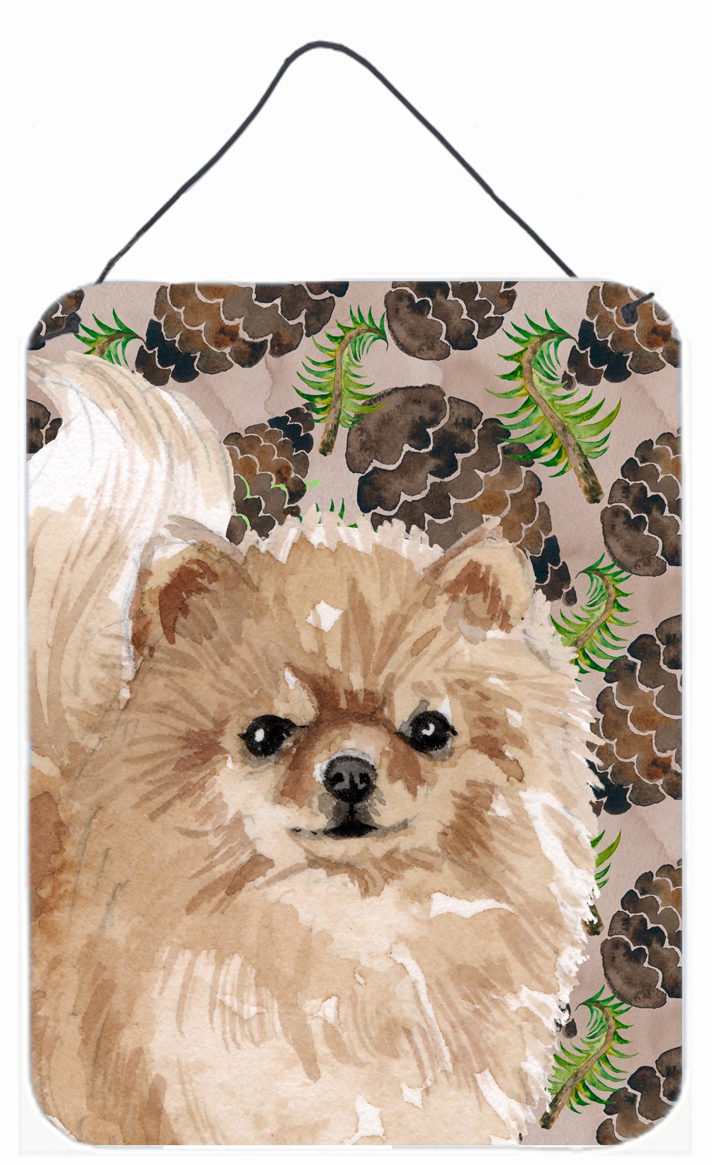 Pomeranian Pine Cones Wall or Door Hanging Prints BB9600DS1216 by Caroline&#39;s Treasures