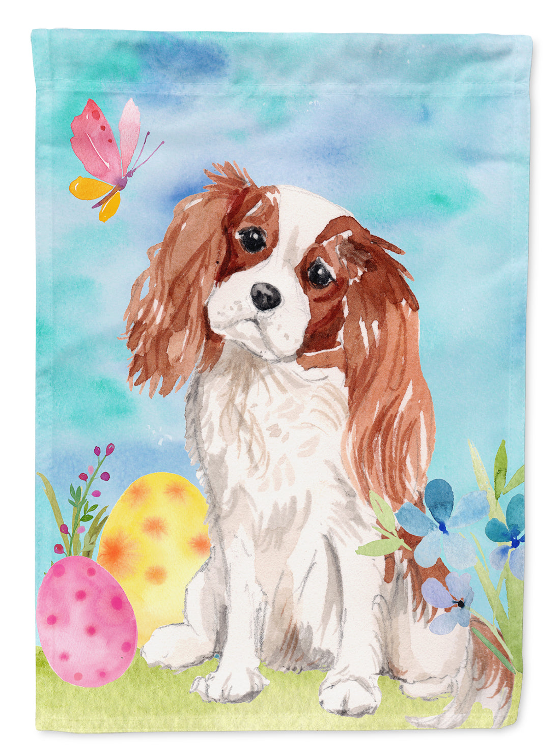 Blenheim Cavalier Spaniel Easter Flag Canvas House Size BB9603CHF  the-store.com.