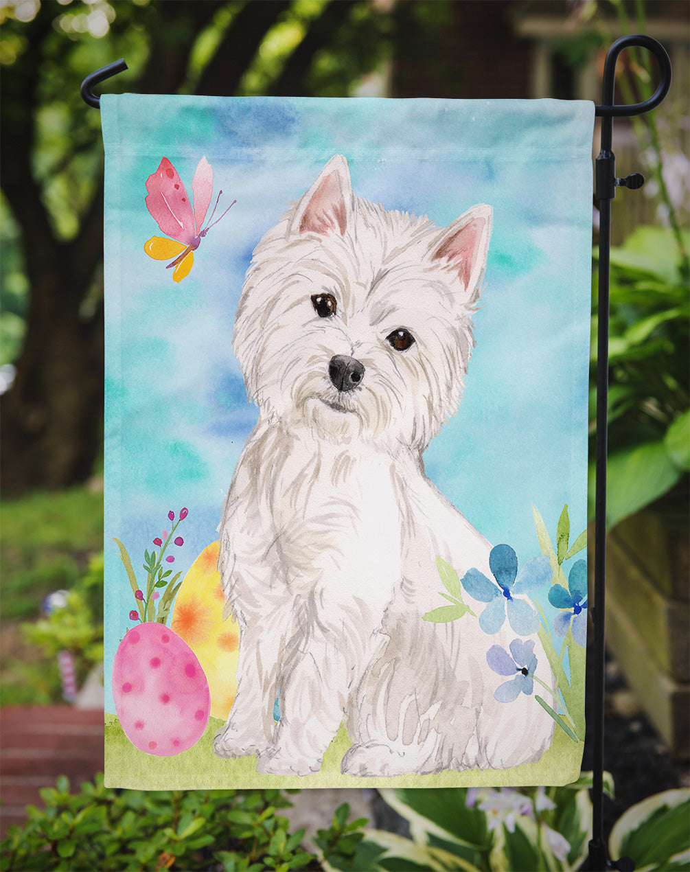 Westie Easter Flag Garden Size BB9604GF  the-store.com.