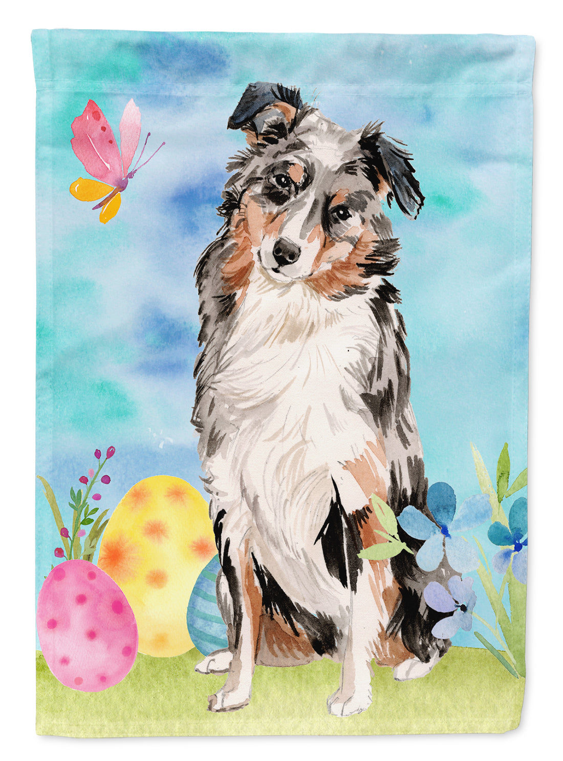 Australian Shepherd Easter Flag Canvas House Size BB9607CHF  the-store.com.