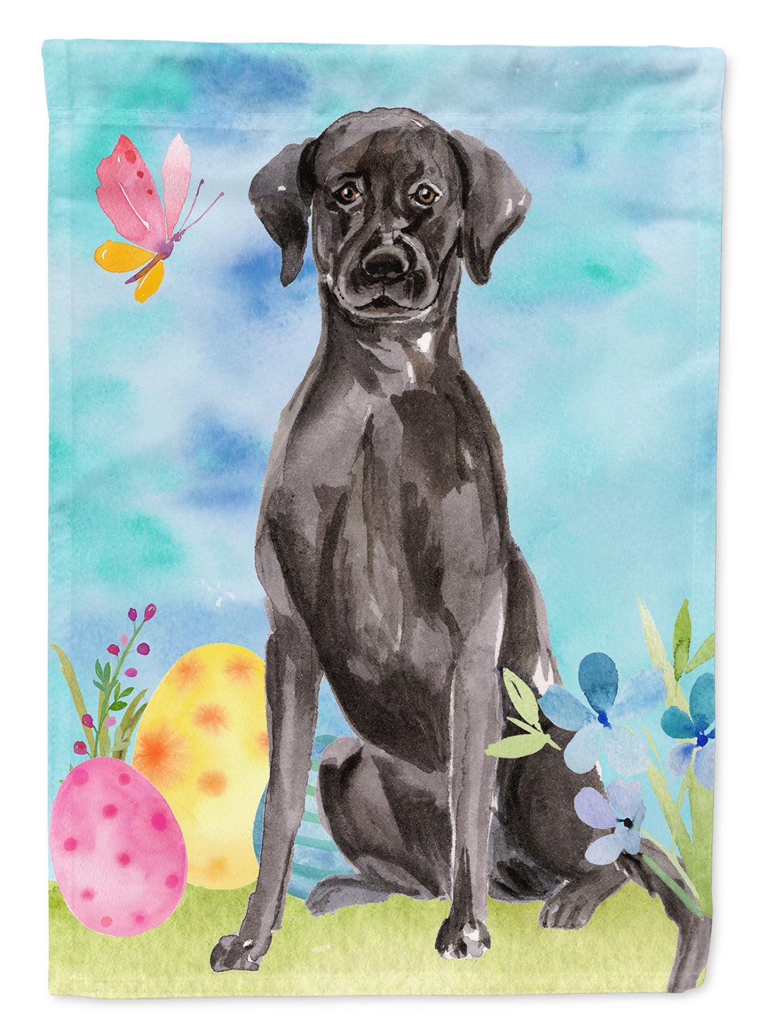 Black Labrador Easter Flag Canvas House Size BB9608CHF  the-store.com.