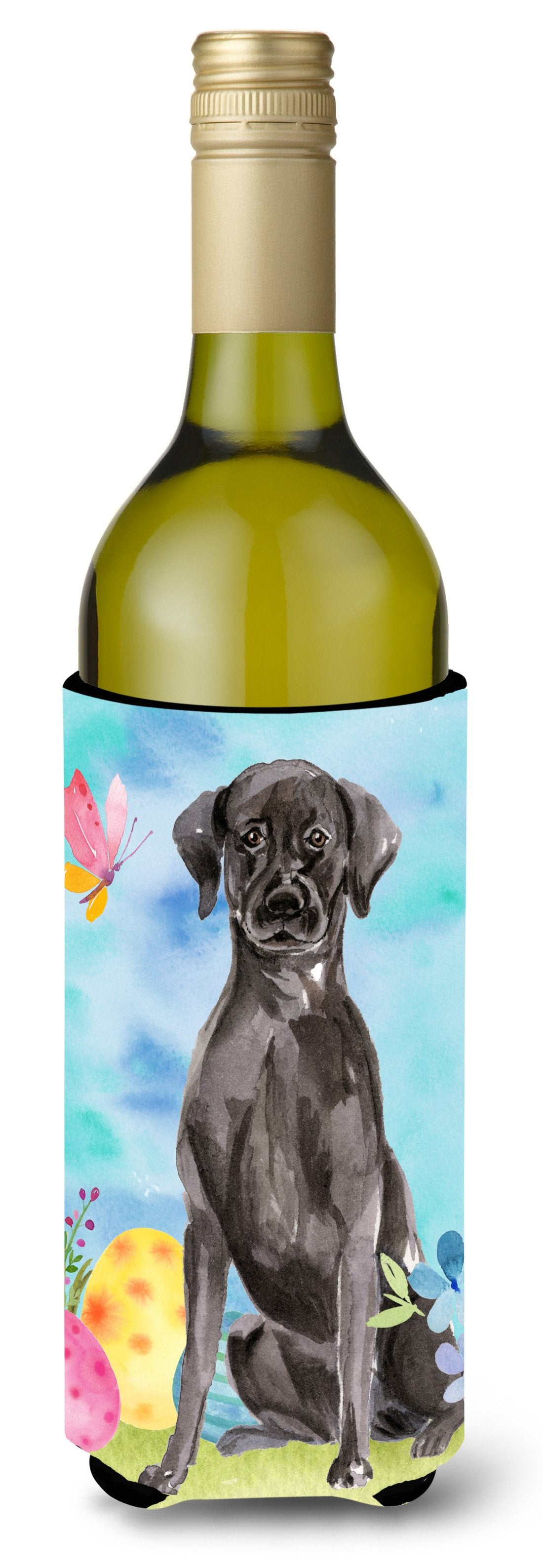 Black Labrador Easter Wine Bottle Beverge Insulator Hugger BB9608LITERK by Caroline's Treasures