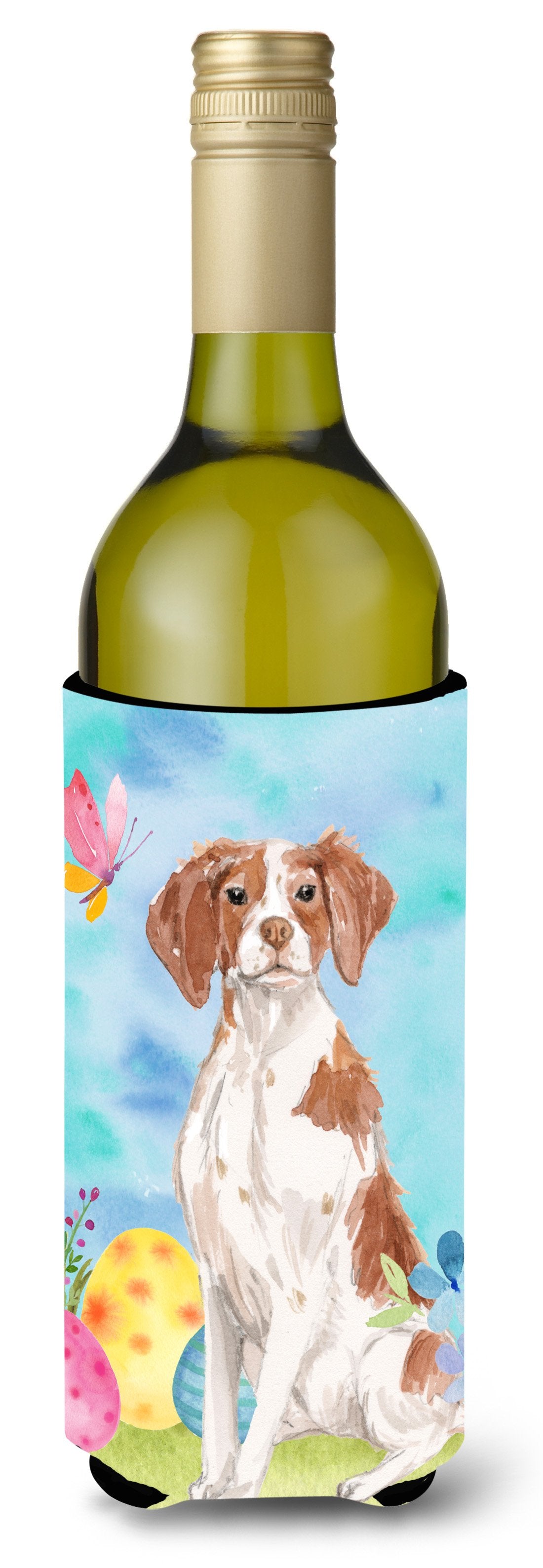 Brittany Spaniel Easter Wine Bottle Beverge Insulator Hugger BB9609LITERK by Caroline's Treasures