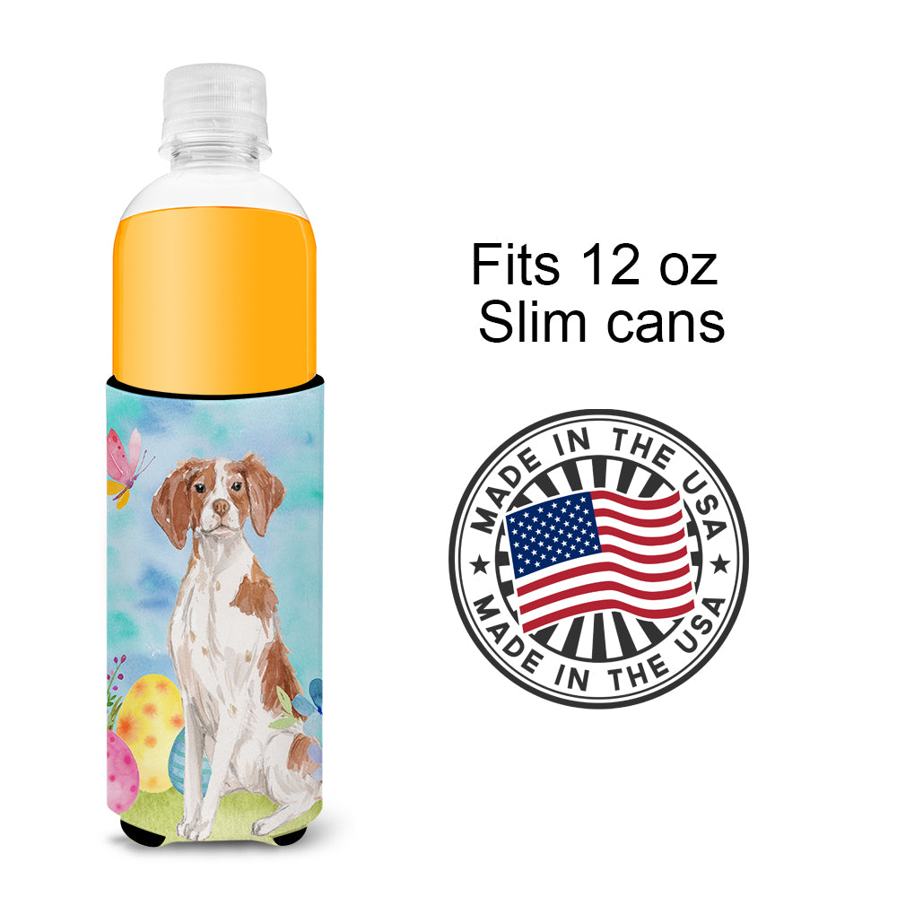 Brittany Spaniel Easter  Ultra Hugger for slim cans BB9609MUK  the-store.com.