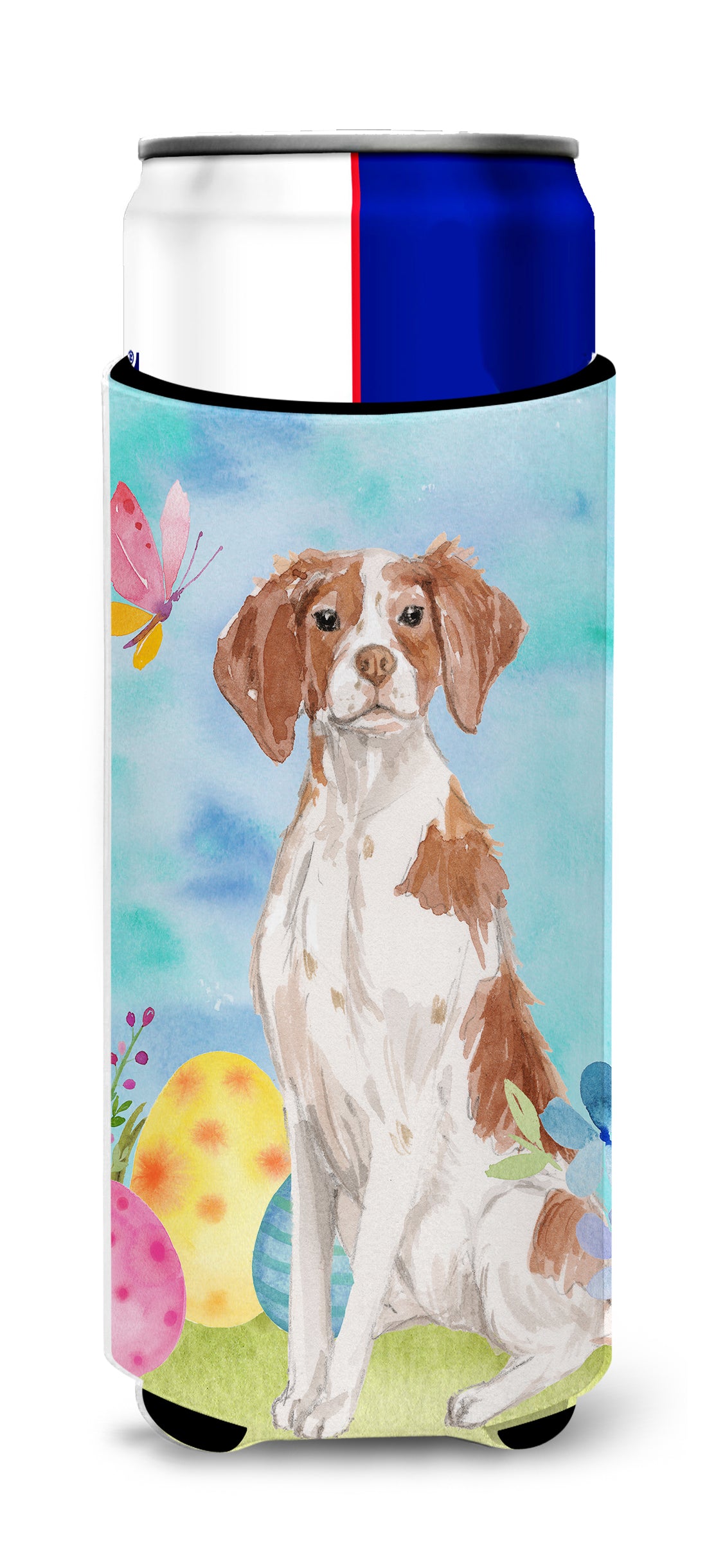 Brittany Spaniel Easter  Ultra Hugger for slim cans BB9609MUK  the-store.com.