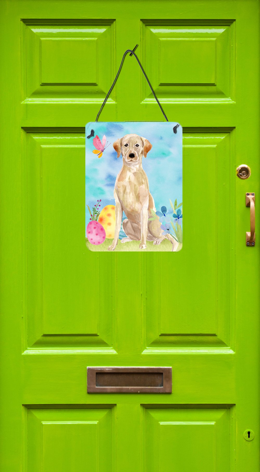 Yellow Labrador Easter Wall or Door Hanging Prints BB9611DS1216 by Caroline's Treasures