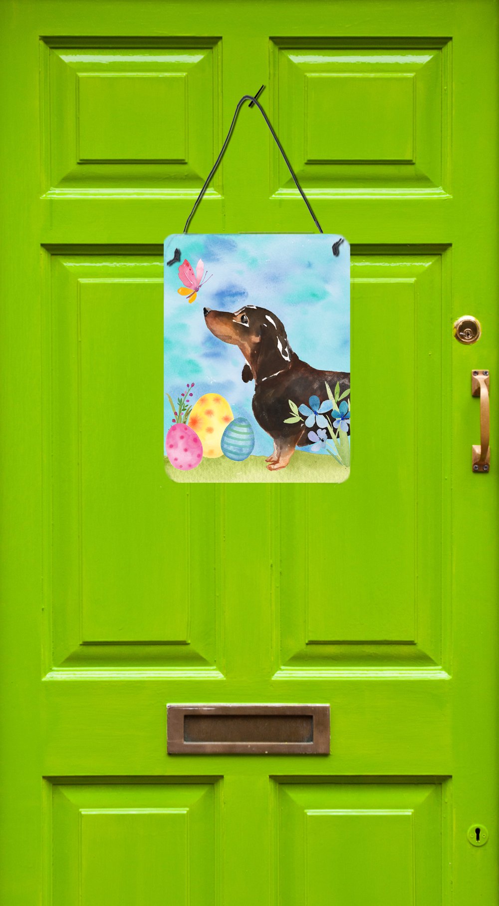 Black and Tan Dachshund Easter Wall or Door Hanging Prints BB9615DS1216 by Caroline's Treasures