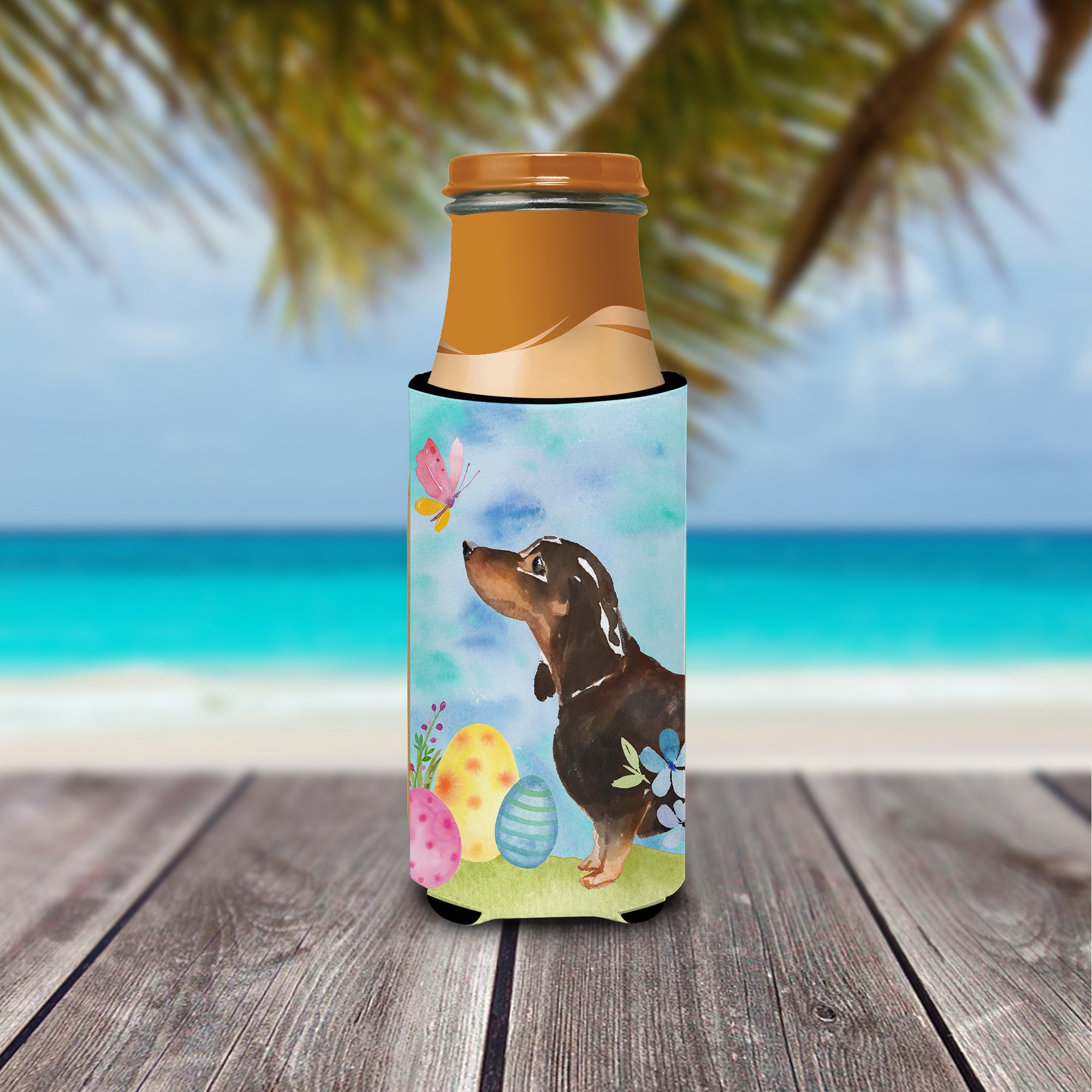 Black and Tan Dachshund Easter  Ultra Hugger for slim cans BB9615MUK  the-store.com.