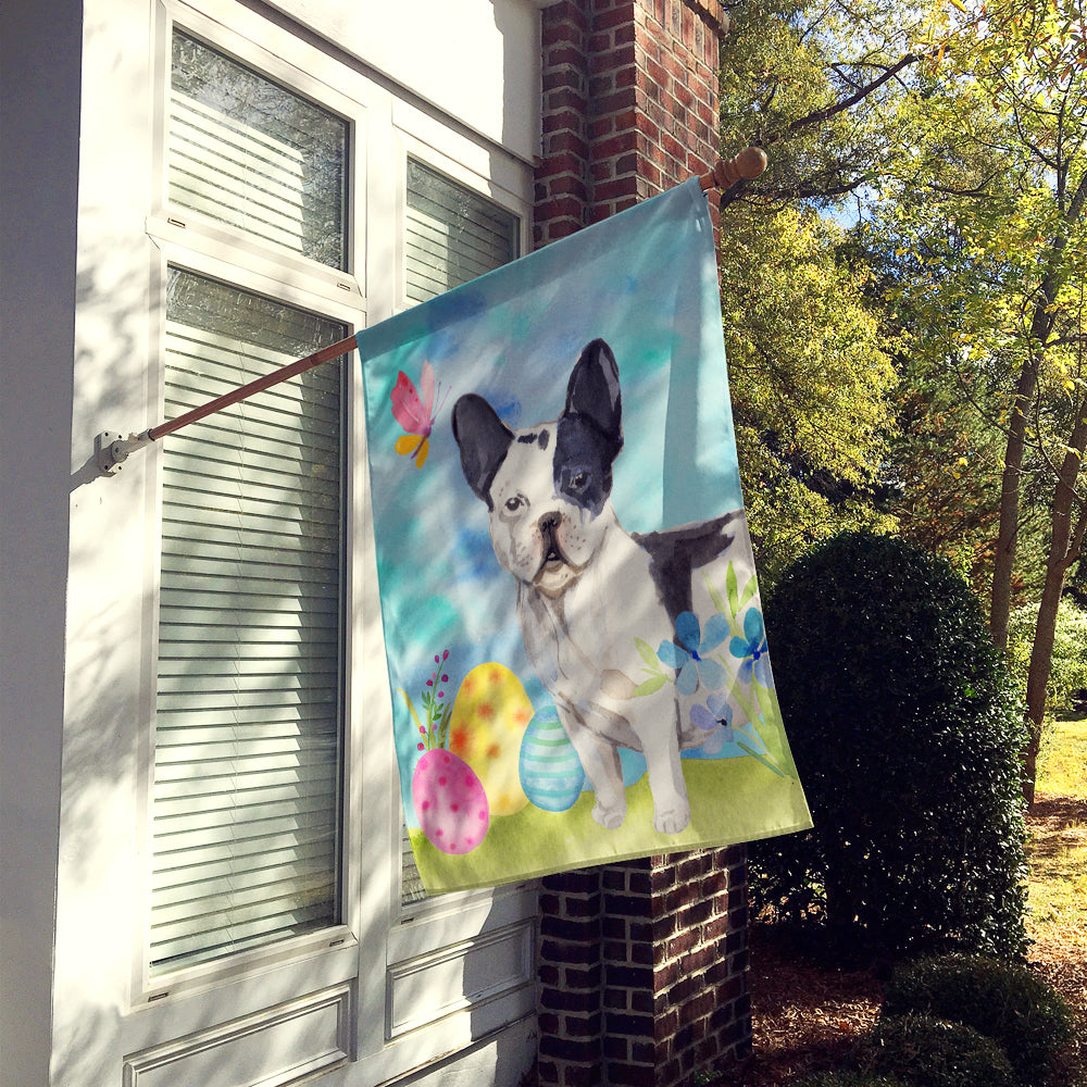 Black White French Bulldog Easter Flag Canvas House Size BB9617CHF  the-store.com.