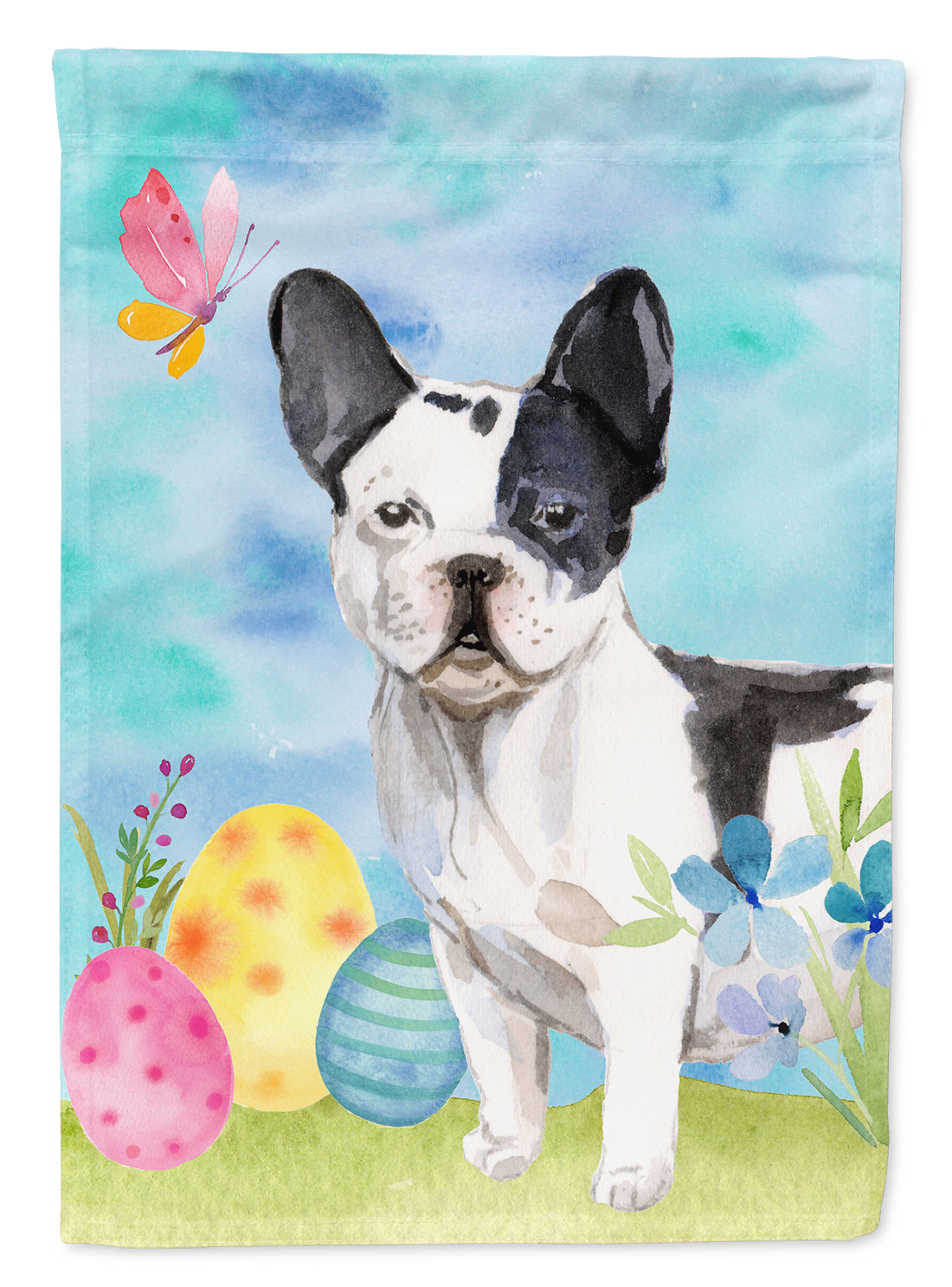 Black White French Bulldog Easter Flag Garden Size BB9617GF  the-store.com.