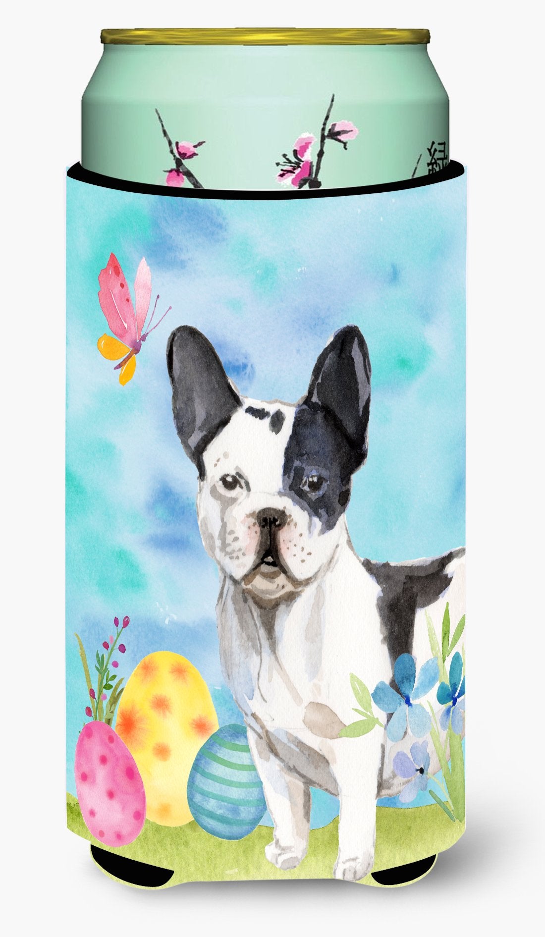 Black White French Bulldog Easter Tall Boy Beverage Insulator Hugger BB9617TBC by Caroline's Treasures