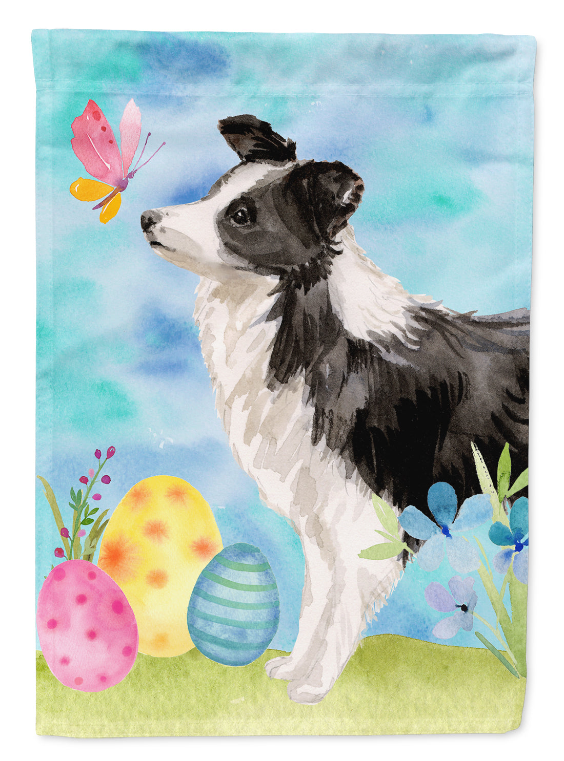 Border Collie Easter Flag Garden Size BB9618GF  the-store.com.