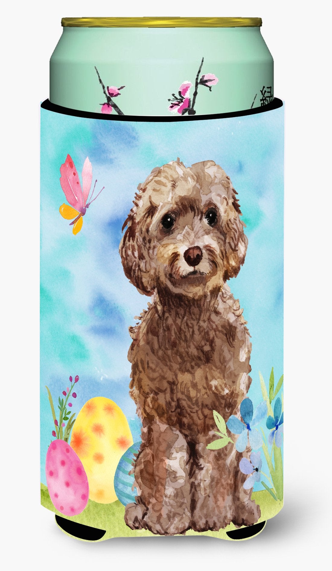 Brown Cockapoo Easter Tall Boy Beverage Insulator Hugger BB9619TBC by Caroline's Treasures