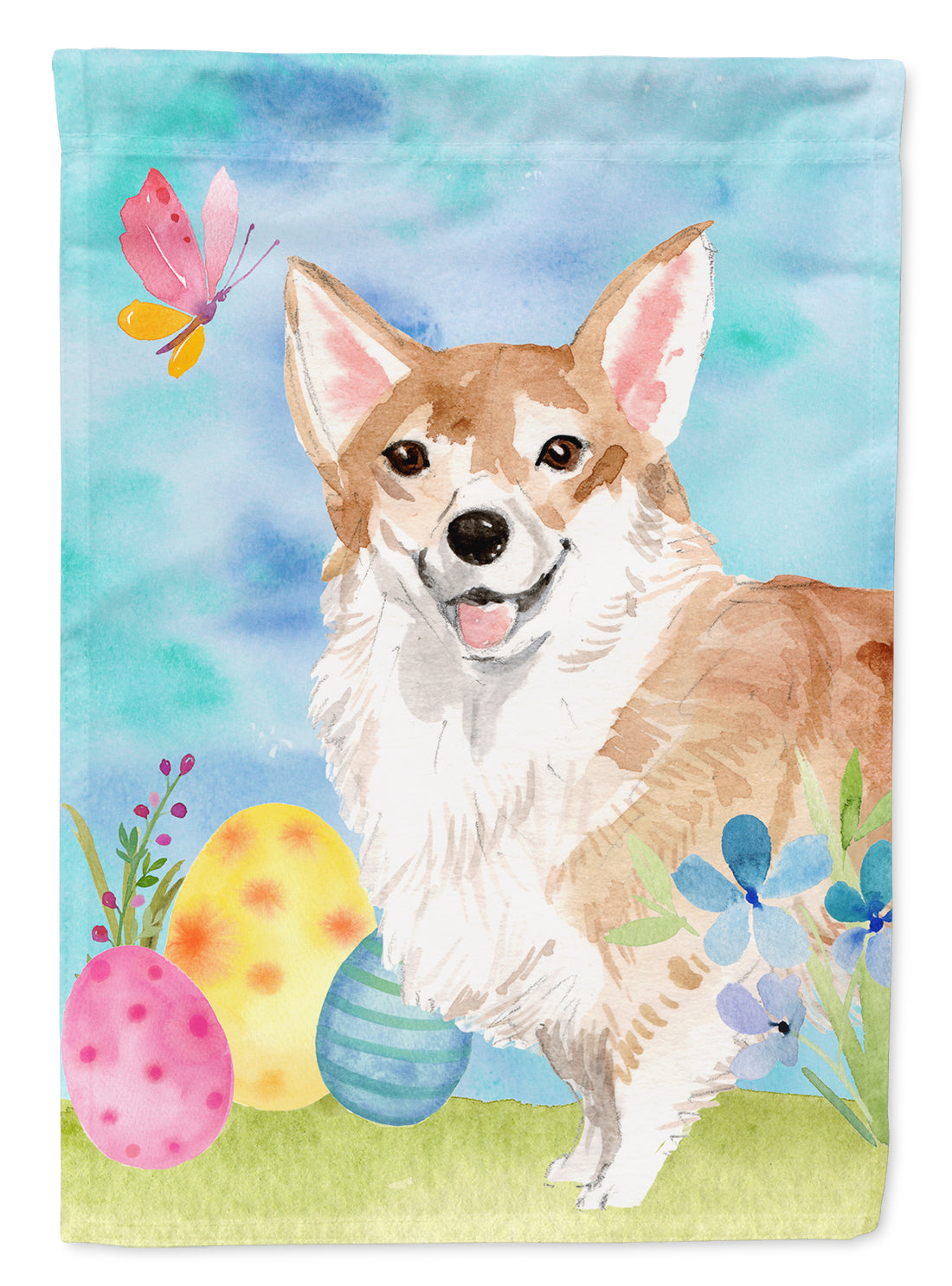 Corgi Easter Flag Canvas House Size BB9624CHF  the-store.com.