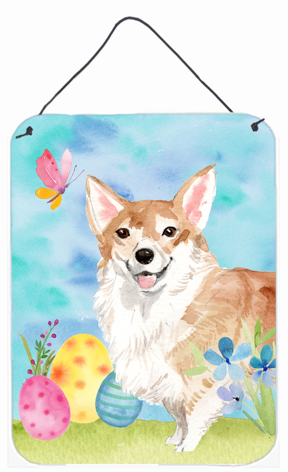 Corgi Easter Wall or Door Hanging Prints BB9624DS1216 by Caroline&#39;s Treasures