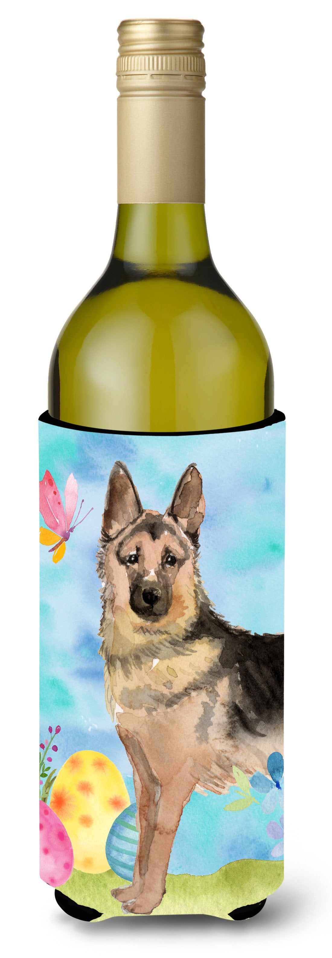 German Shepherd Easter Wine Bottle Beverge Insulator Hugger BB9627LITERK by Caroline's Treasures