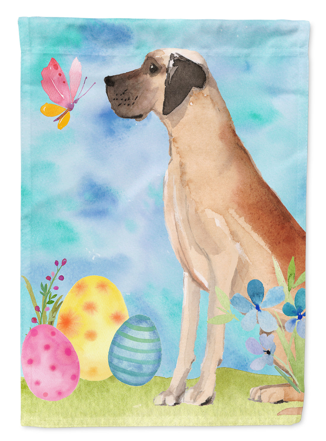 Fawn Natural Great Dane Easter Flag Garden Size BB9628GF  the-store.com.