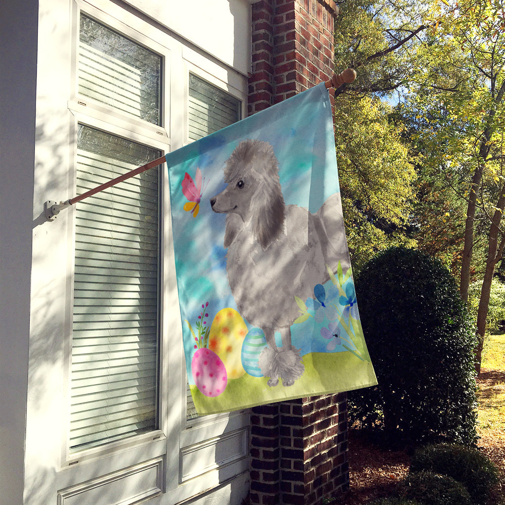 Grey Standard Poodle Easter Flag Canvas House Size BB9629CHF  the-store.com.