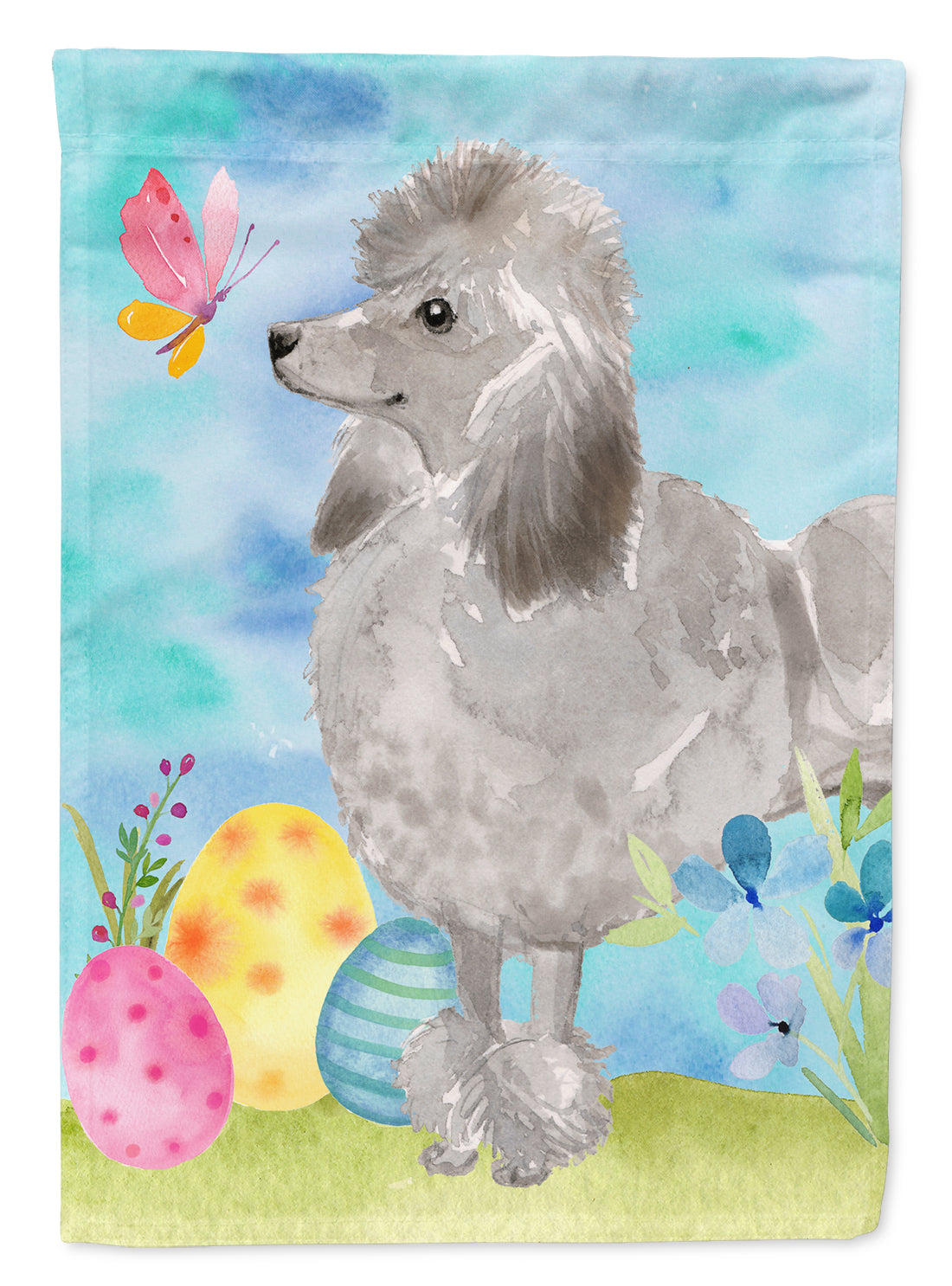 Grey Standard Poodle Easter Flag Garden Size BB9629GF  the-store.com.