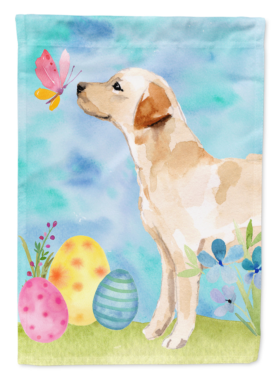 Yellow Labrador #2 Easter Flag Canvas House Size BB9632CHF  the-store.com.